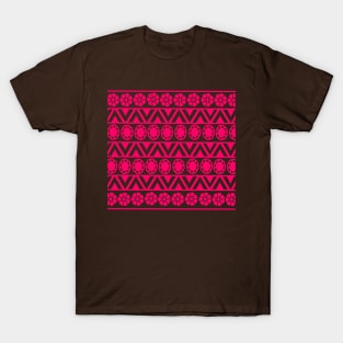 Pink floral pattern geometric T-Shirt